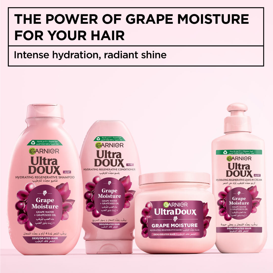 Ultra Doux Grape Moisture - Hydrating Regenerative Conditioner for Dehydrated Hair. Hydrating Grape Water + Antioxidant Grapeseed Oil - - Paraben-Free, Vegan, Cruelty-Free