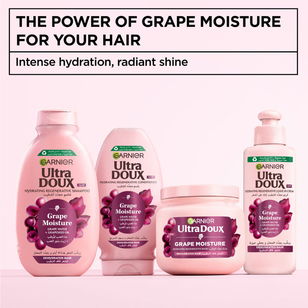 Ultra Doux Grape Moisture 2 in 1 Styling Cream, Volumizing Hydration for Dehydrated Hair. Hydrating Grape Water + Antioxidant Grapeseed Oil - Paraben-Free, Vegan, Cruelty-Free