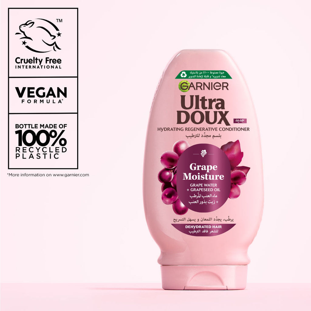 Ultra Doux Grape Moisture - Hydrating Regenerative Conditioner for Dehydrated Hair. Hydrating Grape Water + Antioxidant Grapeseed Oil - - Paraben-Free, Vegan, Cruelty-Free