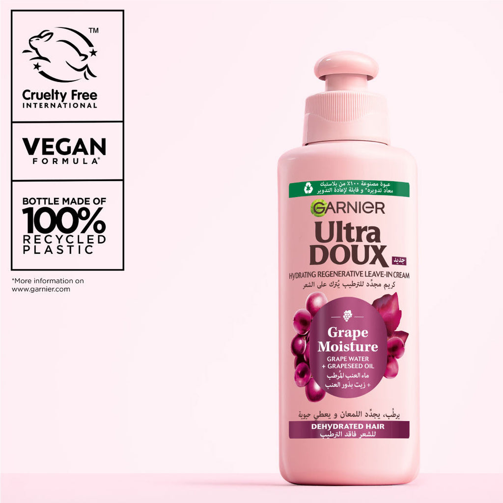 Ultra Doux Grape Moisture 2 in 1 Styling Cream, Volumizing Hydration for Dehydrated Hair. Hydrating Grape Water + Antioxidant Grapeseed Oil - Paraben-Free, Vegan, Cruelty-Free