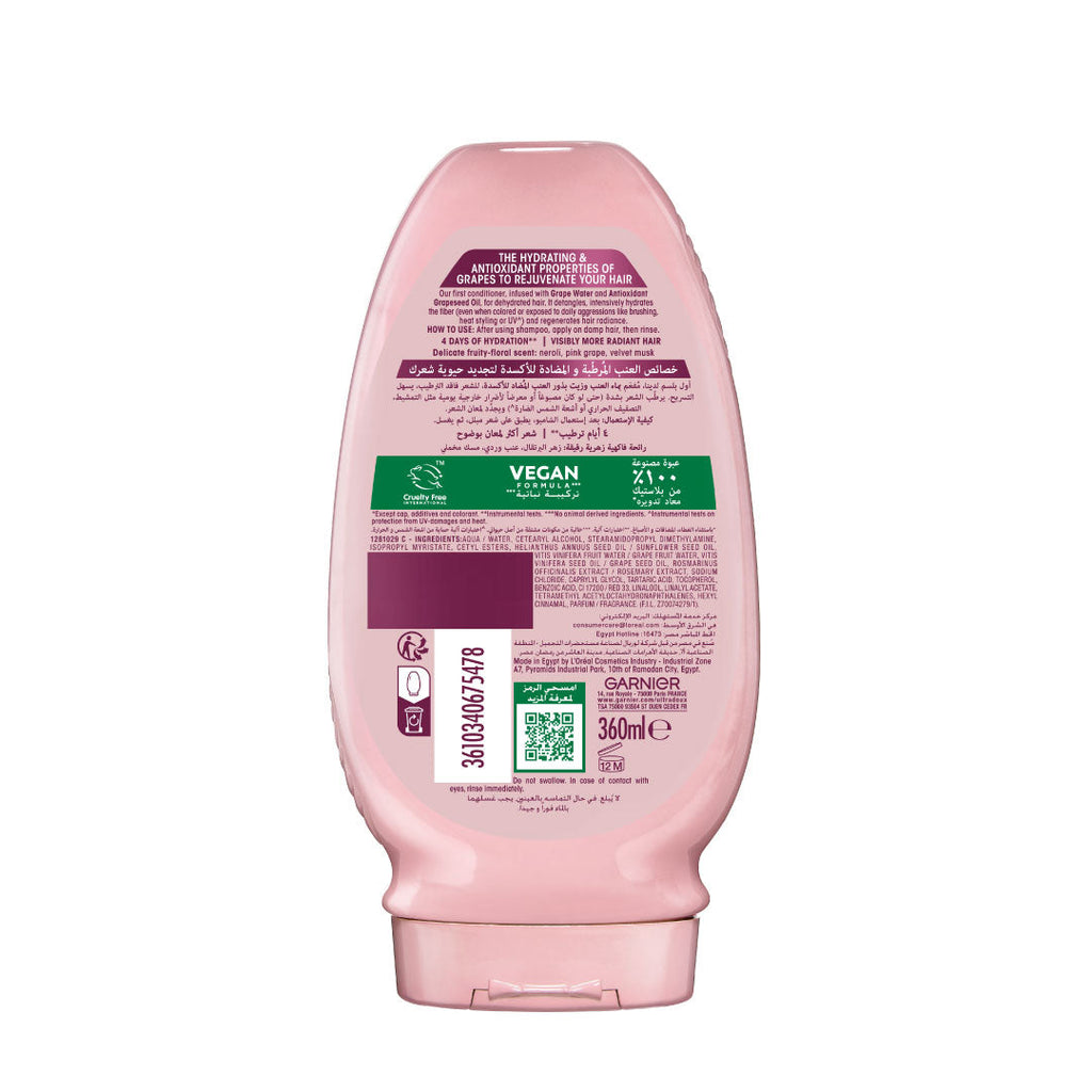 Ultra Doux Grape Moisture - Hydrating Regenerative Conditioner for Dehydrated Hair. Hydrating Grape Water + Antioxidant Grapeseed Oil - - Paraben-Free, Vegan, Cruelty-Free